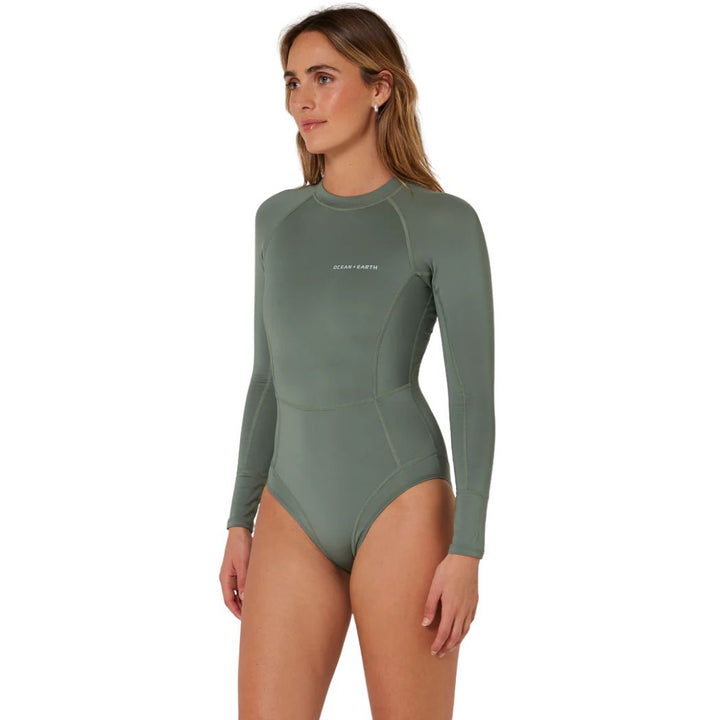 Ocean and Earth Ladies Oceana Long Sleeve Back Zip Lycra Suit