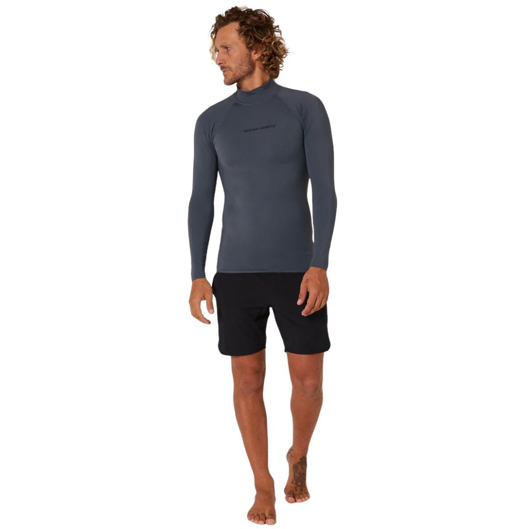 Ocean and Earth Mens Script Rash Long Sleeve Rash Shirt