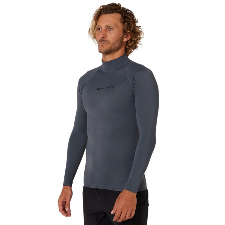 Ocean and Earth Mens Script Rash Long Sleeve Rash Shirt
