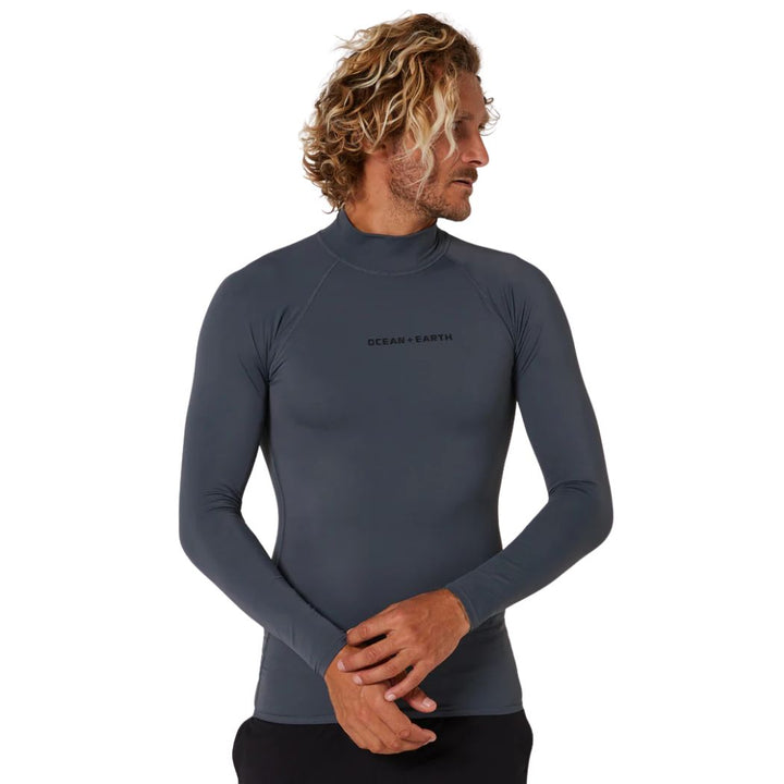 Ocean and Earth Mens Script Rash Long Sleeve Rash Shirt