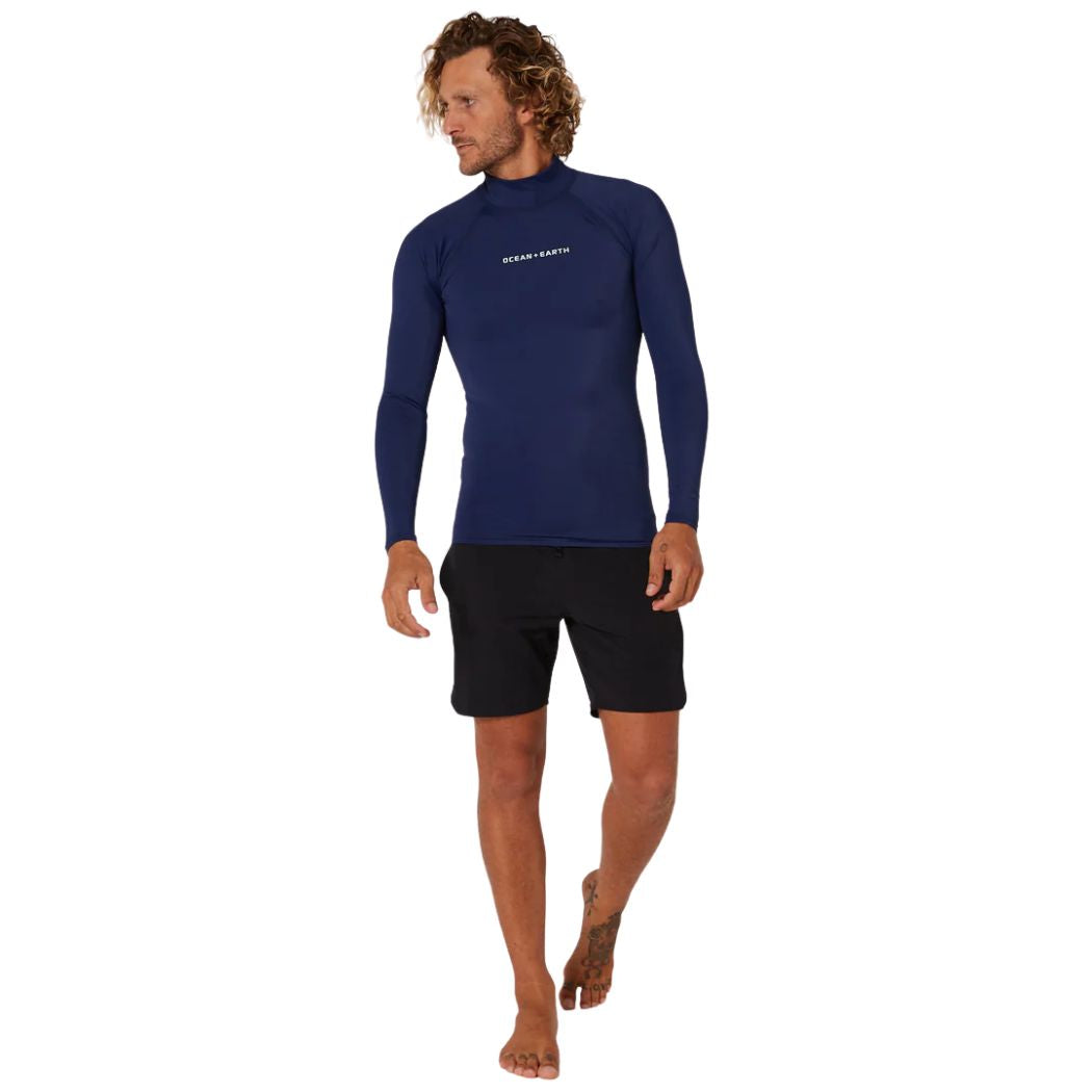 Ocean and Earth Mens Script Rash Long Sleeve Rash Shirt