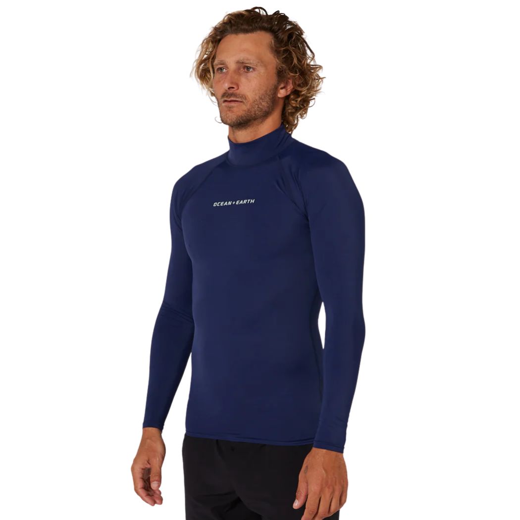 Ocean and Earth Mens Script Rash Long Sleeve Rash Shirt