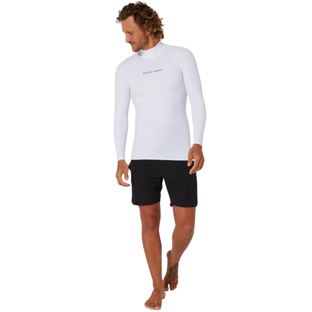 Ocean and Earth Mens Script Rash Long Sleeve Rash Shirt