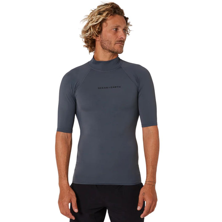 Ocean and Earth Mens Script Short Sleeve Rash Shirt