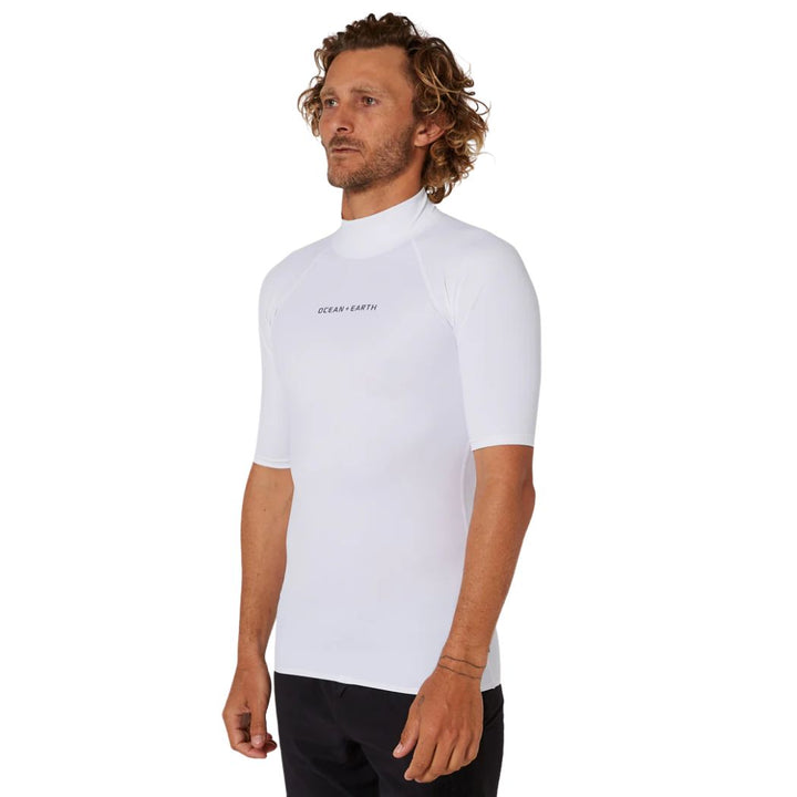 Ocean and Earth Mens Script Short Sleeve Rash Shirt