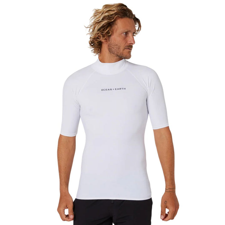 Ocean and Earth Mens Script Short Sleeve Rash Shirt