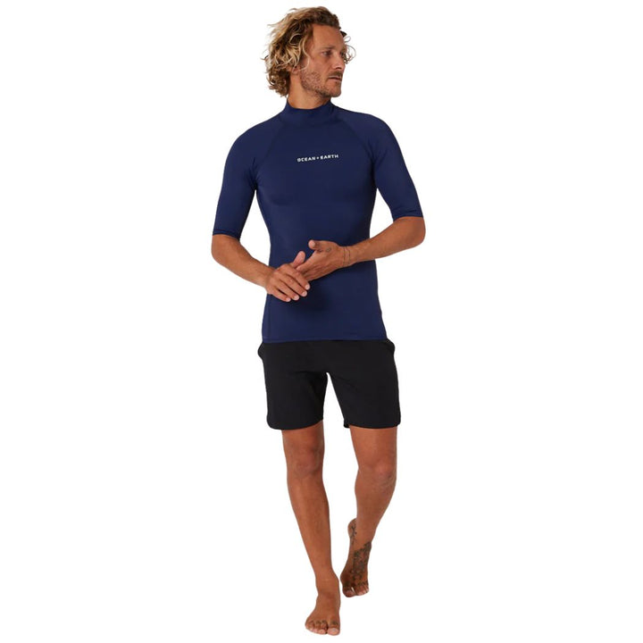Ocean and Earth Mens Script Short Sleeve Rash Shirt