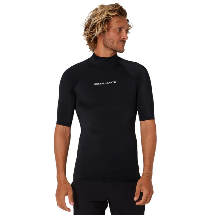Ocean and Earth Mens Script Short Sleeve Rash Shirt