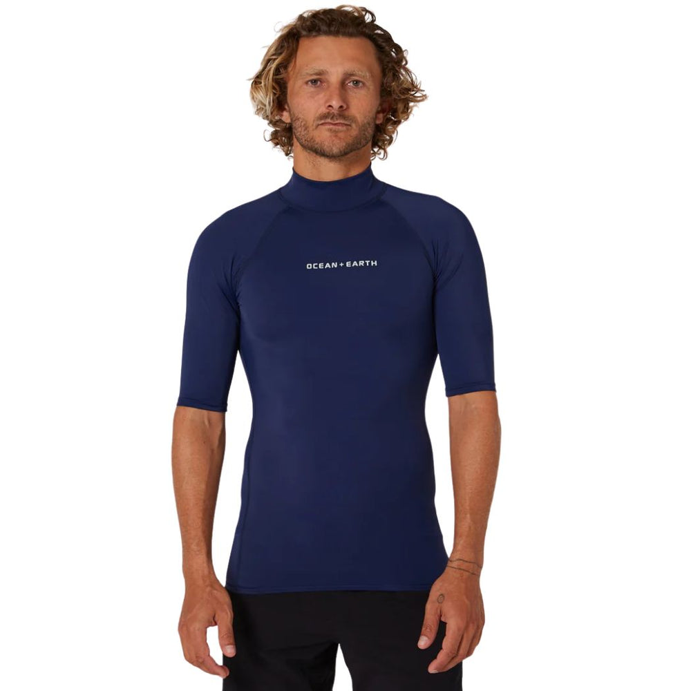 Ocean and Earth Mens Script Short Sleeve Rash Shirt