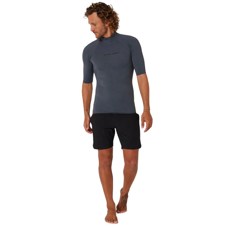 Ocean and Earth Mens Script Short Sleeve Rash Shirt
