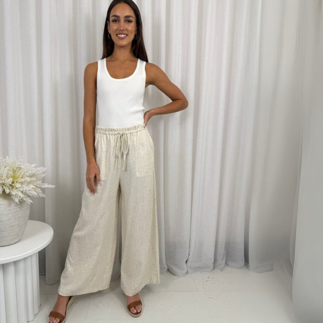 Miracle Sandhaven Linen Pant Natural