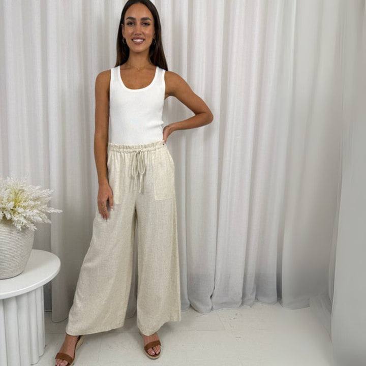 Miracle Sandhaven Linen Pant Natural