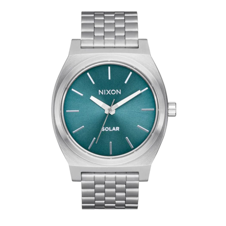 Nixon Time Teller Solar Silver Dusty Blue Sunray