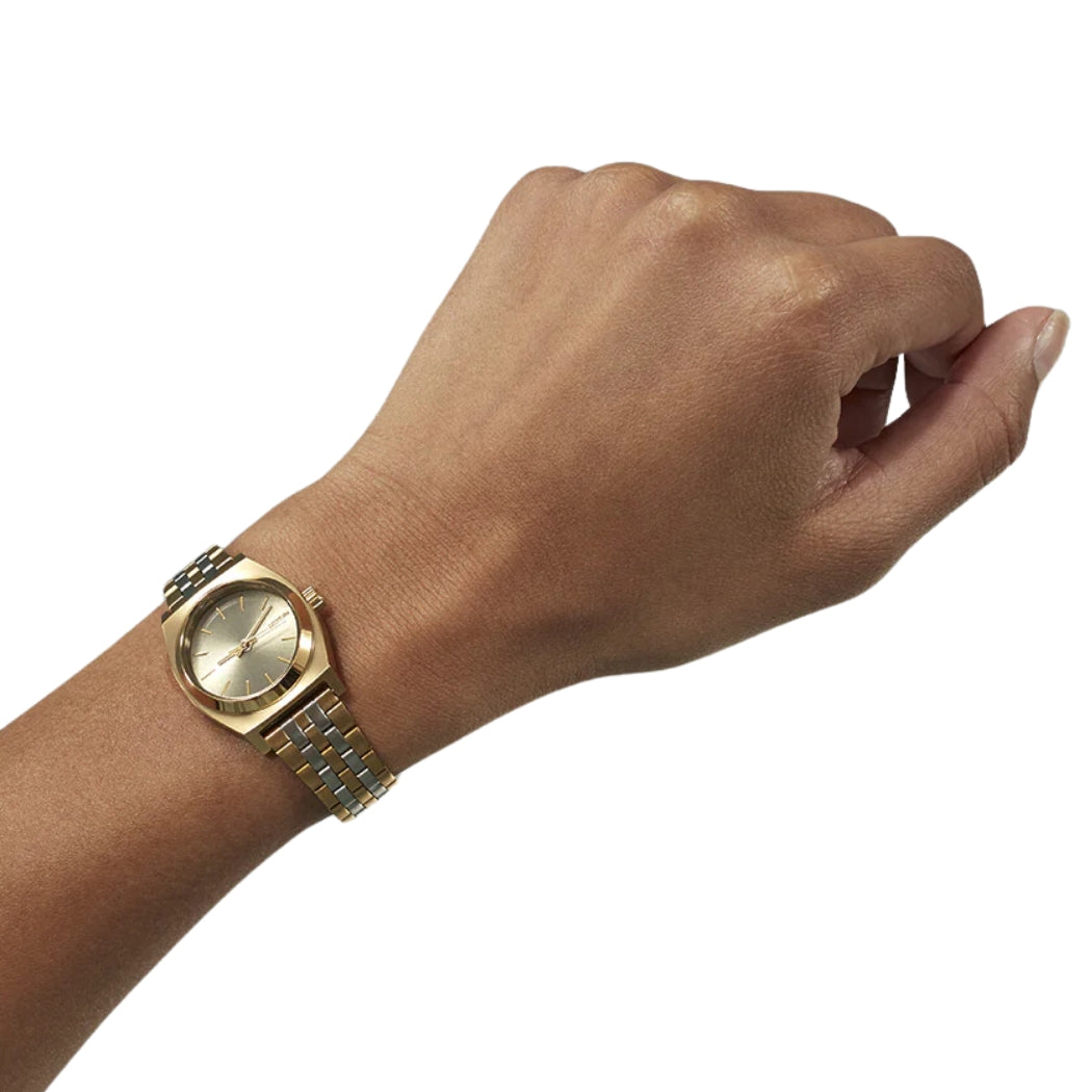 Nixon Small Time Teller Lt Gold Silver Vintage Gold