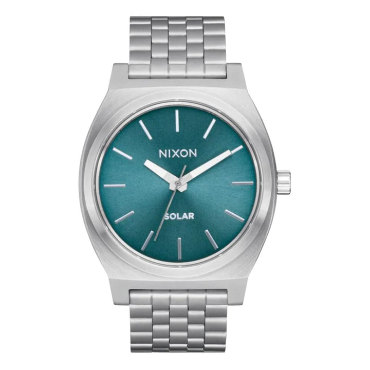 Nixon Time Teller Solar Silver Dusty Blue Sunray