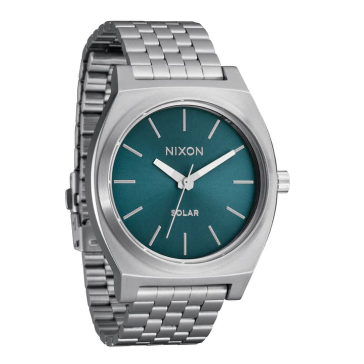 Nixon Time Teller Solar Silver Dusty Blue Sunray