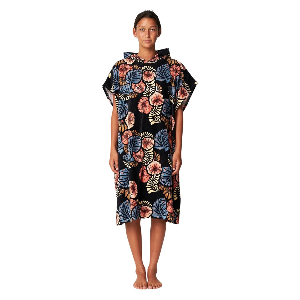 O'Neill Bahia Hooded Change Towel Flora Tropic Black