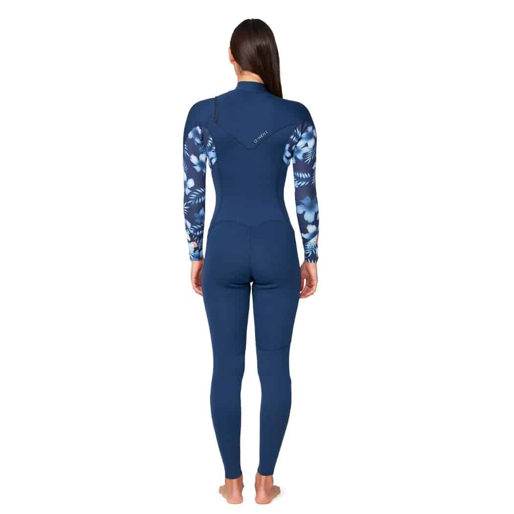 O'Neill Womens Bahia 3-2mm Steamer Chest Zip Wetsuit Bali Blue