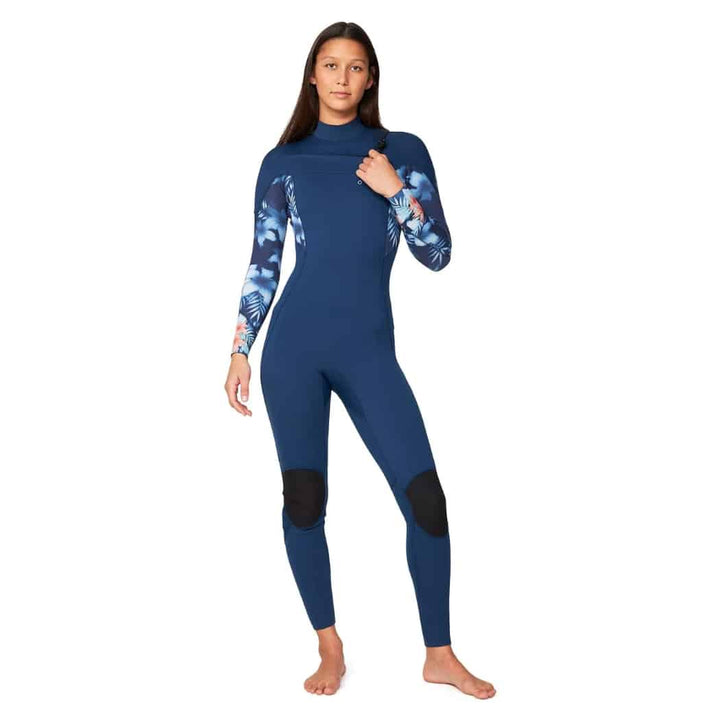 O'Neill Womens Bahia 3-2mm Steamer Chest Zip Wetsuit Bali Blue