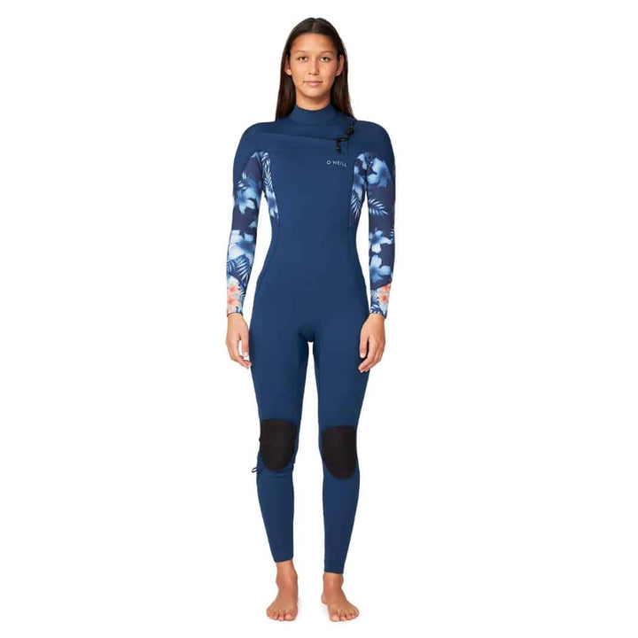 O'Neill Womens Bahia 3-2mm Steamer Chest Zip Wetsuit Bali Blue