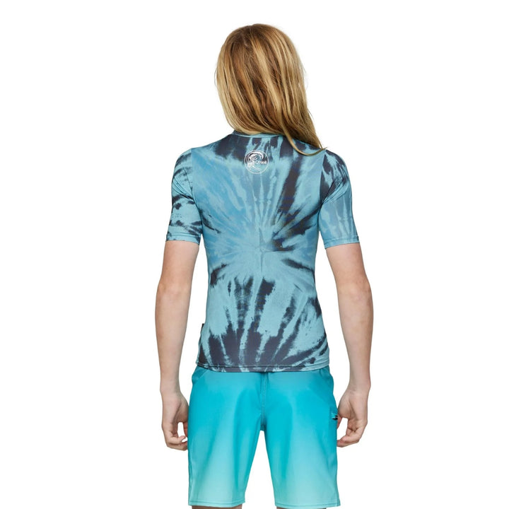 O'Neill Boys Dopedye Short Sleeve Rash Shirt Deep Teal 
