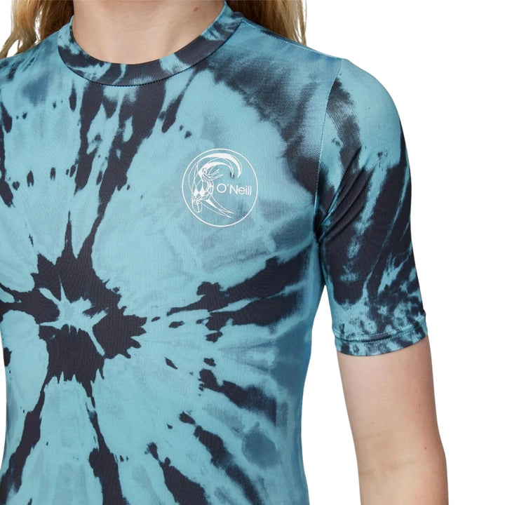 O'Neill Boys Dopedye Short Sleeve Rash Shirt Deep Teal 
