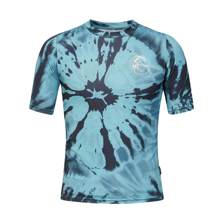 O'Neill Boys Dopedye Short Sleeve Rash Shirt Deep Teal 