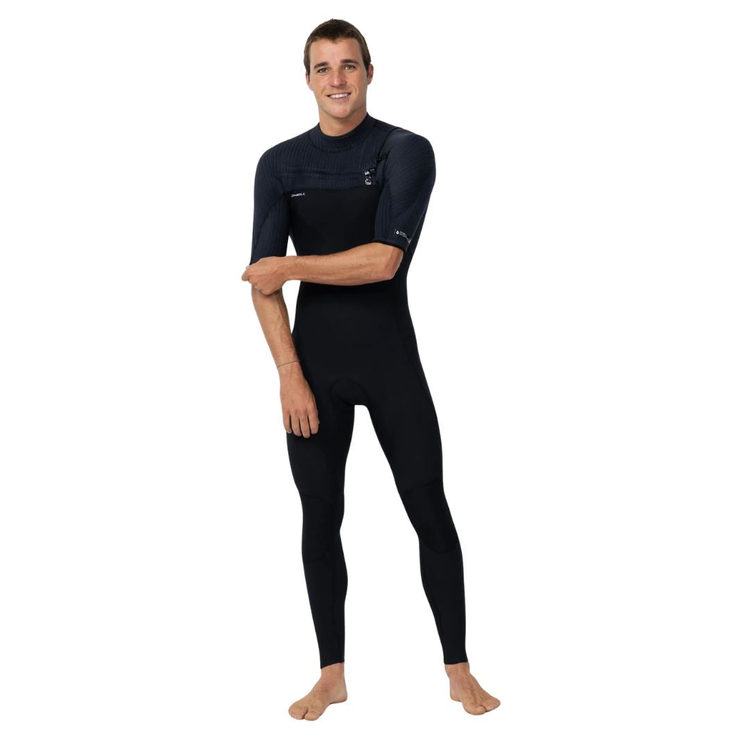 O'Neill Hyperfreak Chest Zip SS Steamer Black Black