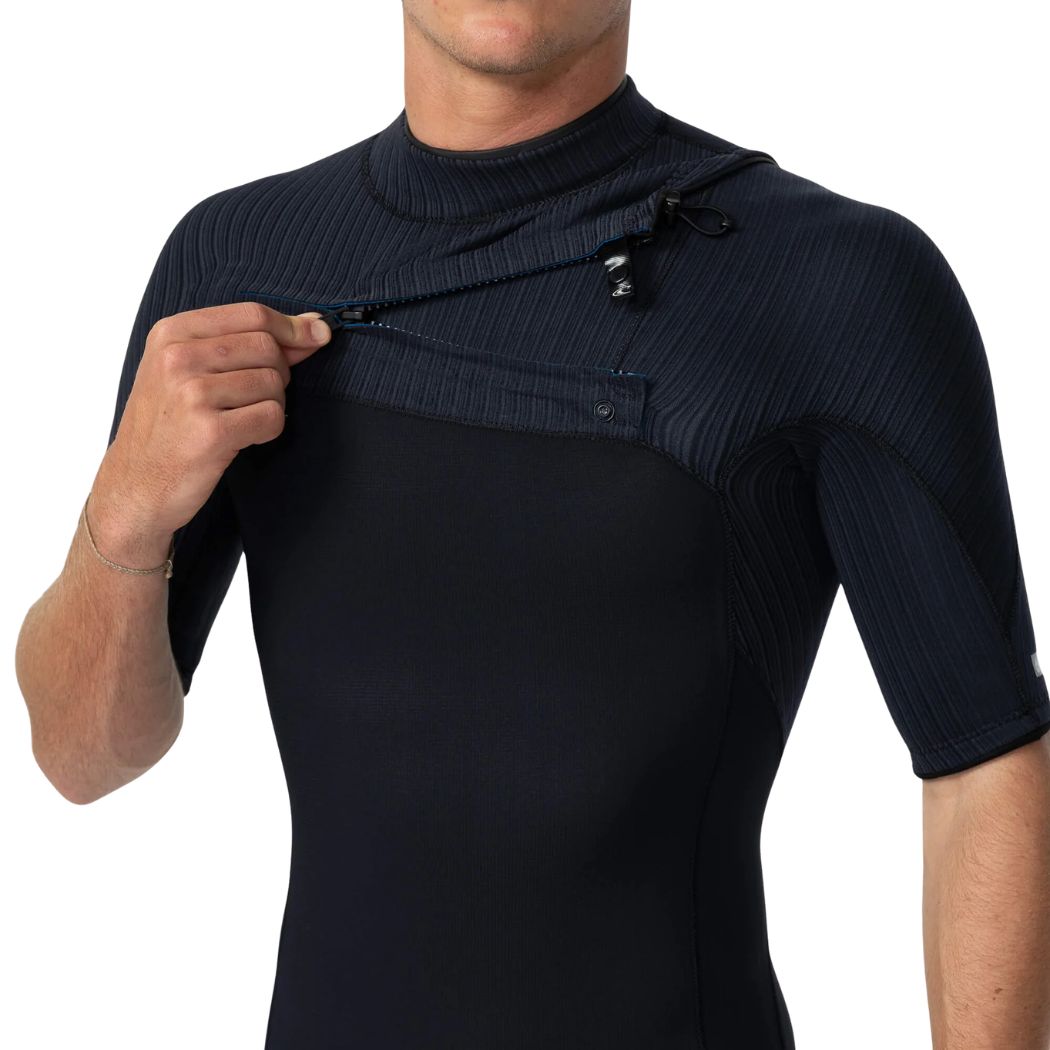O'Neill Hyperfreak Chest Zip SS Steamer Black Black