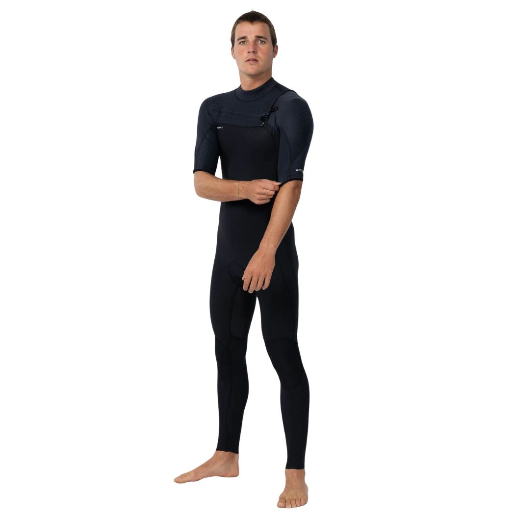 O'Neill Hyperfreak Chest Zip SS Steamer Black Black