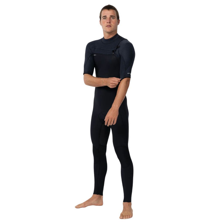 O'Neill Hyperfreak Chest Zip SS Steamer Black Black