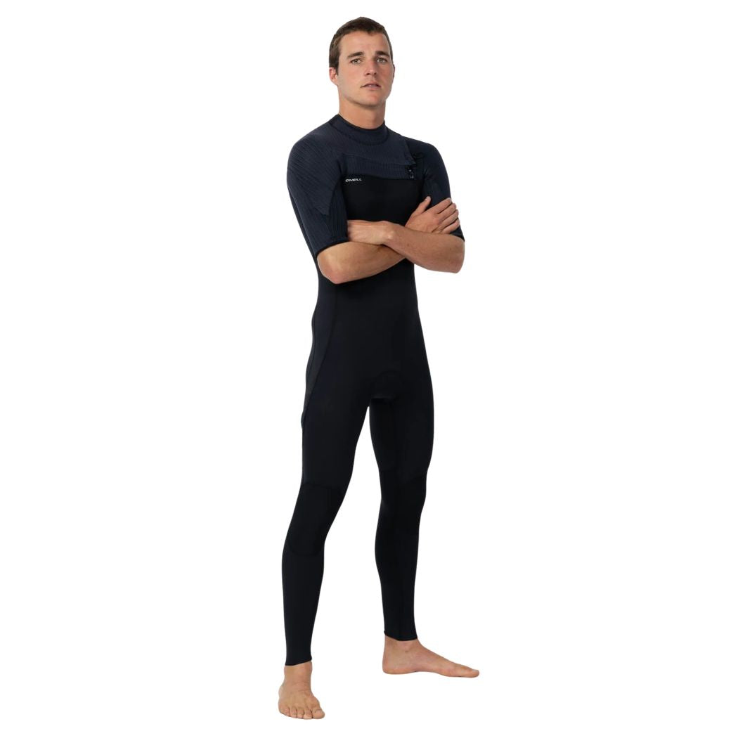 O'Neill Hyperfreak Chest Zip SS Steamer Black Black