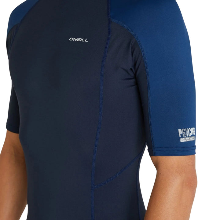 O'Neill Psycho UV Short Sleeve Rash Shirt Abyss Marine