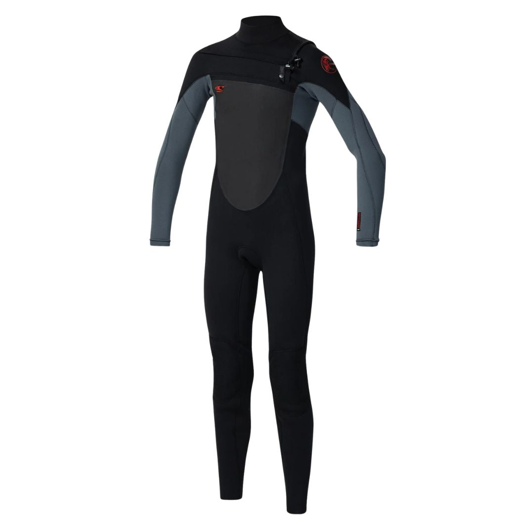 O'Neill Youth Defender 3-2mm Chest Zip Steamer Black Graphite