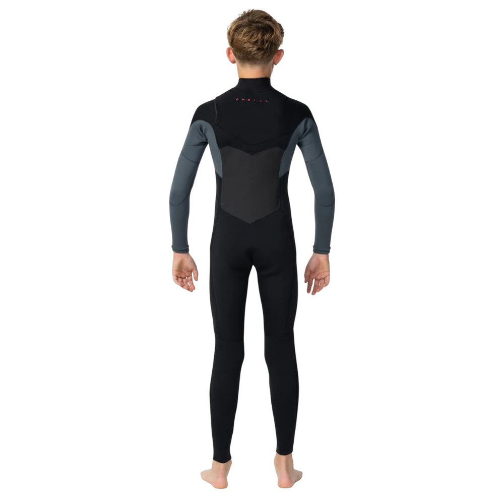 O'Neill Youth Defender 3-2mm Chest Zip Steamer Black Graphite