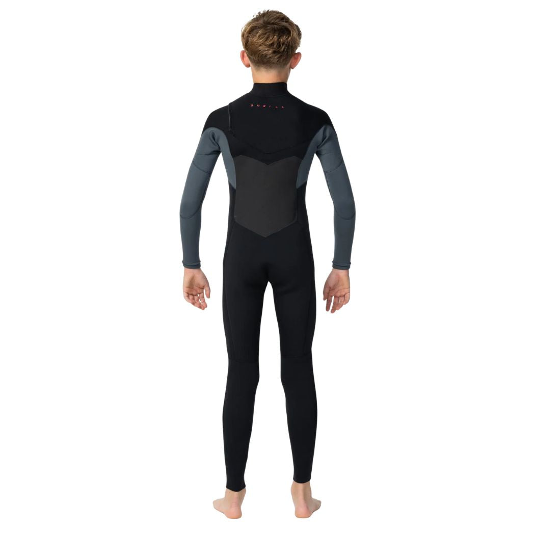 O'Neill Youth Defender 3-2mm Chest Zip Steamer Black Graphite