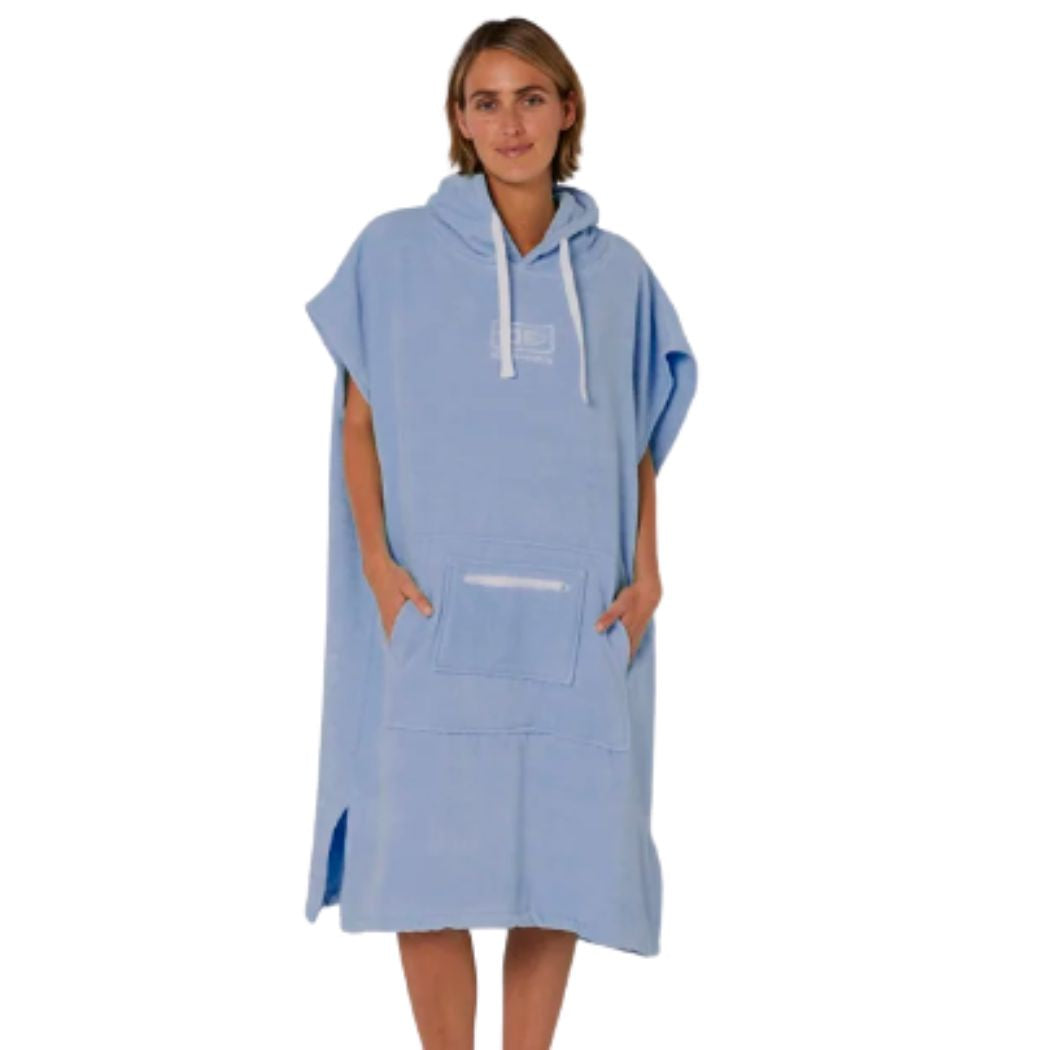 Ocean And Earth Ladies Hooded Poncho Cornflowe
