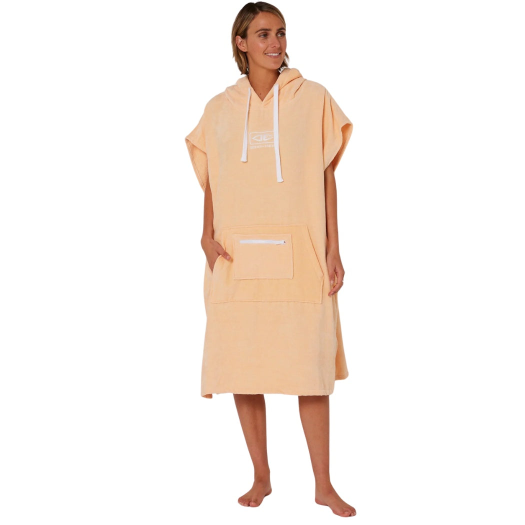 Ocean And Earth Ladies Hooded Poncho Peach