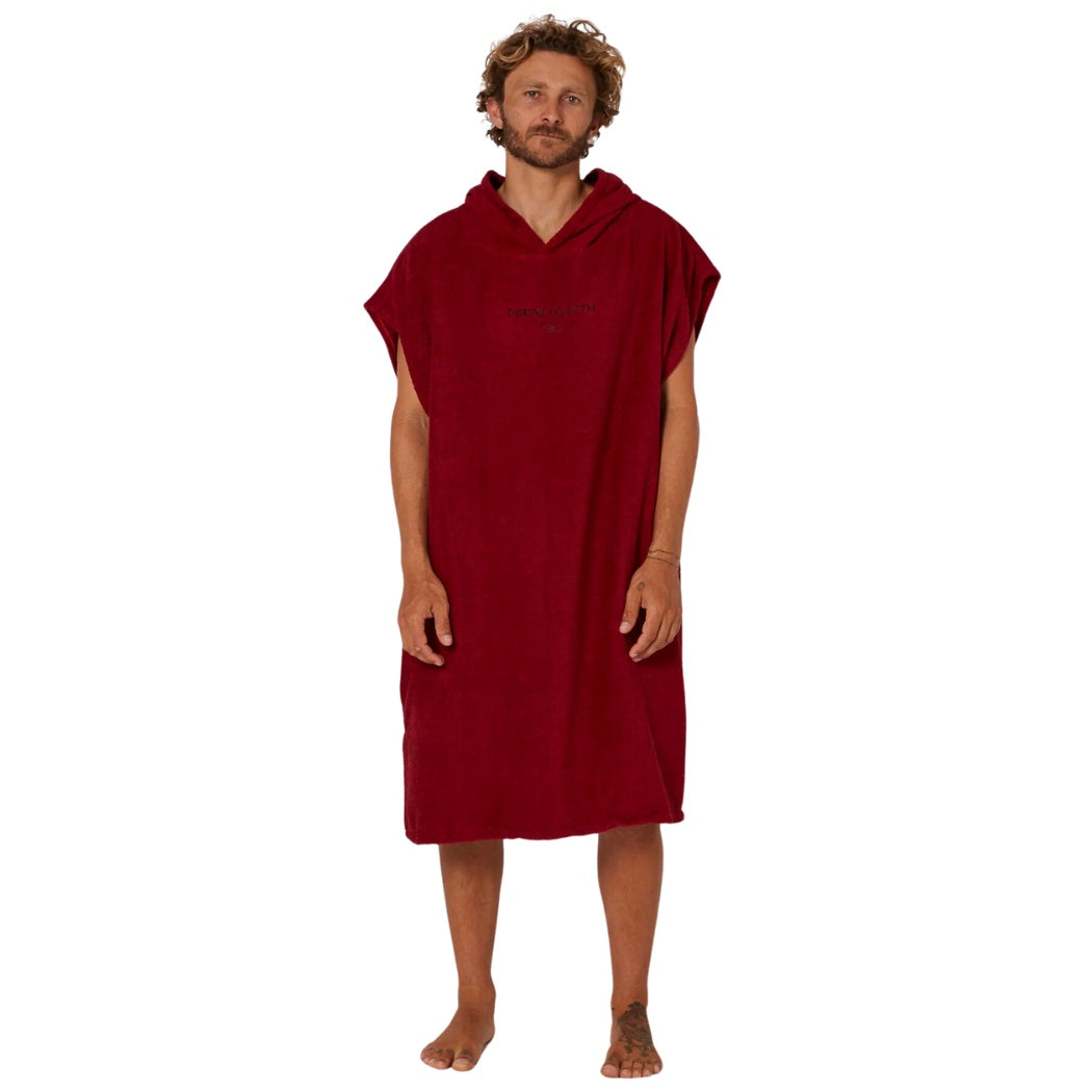 Ocean And Earth Mens Priority Lightweight Hooded Poncho Blood Red