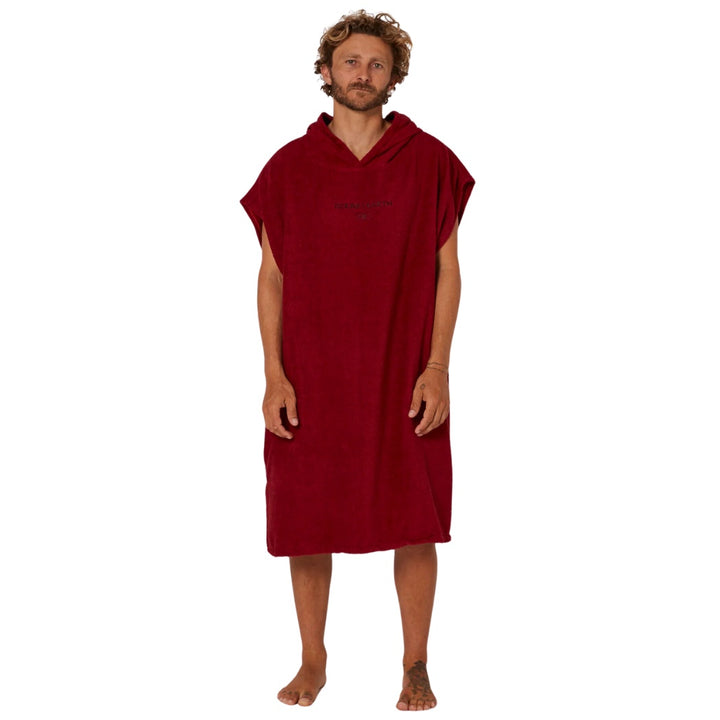 Ocean And Earth Mens Priority Lightweight Hooded Poncho Blood Red