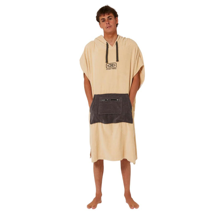 Ocean and Earth Mens Day Break Poncho Beige