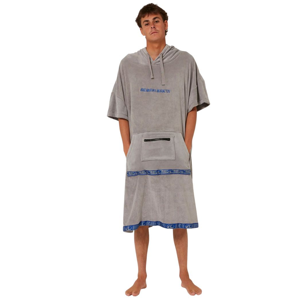 Ocean and Earth Mens Ignite Hooded Poncho Grey