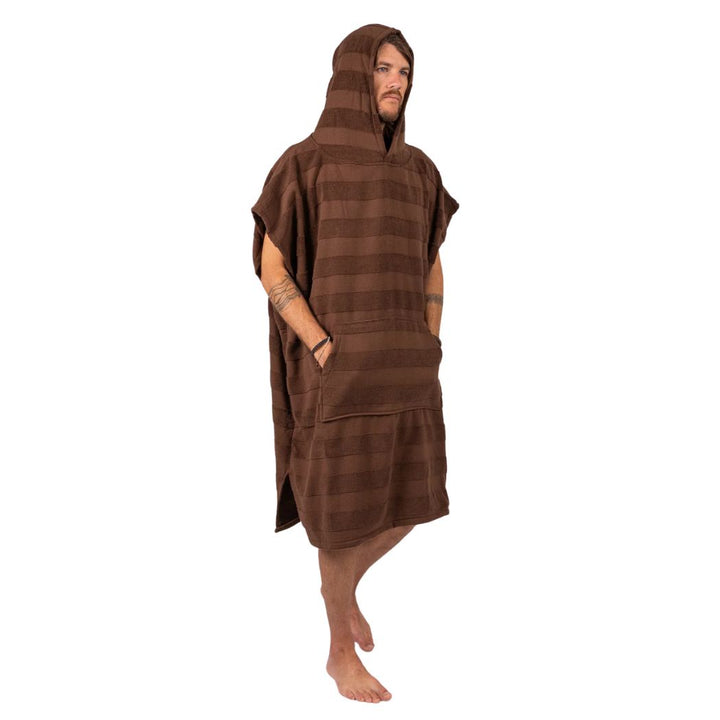 Ocean and Earth Mens Layz Poncho Towel Cocoa