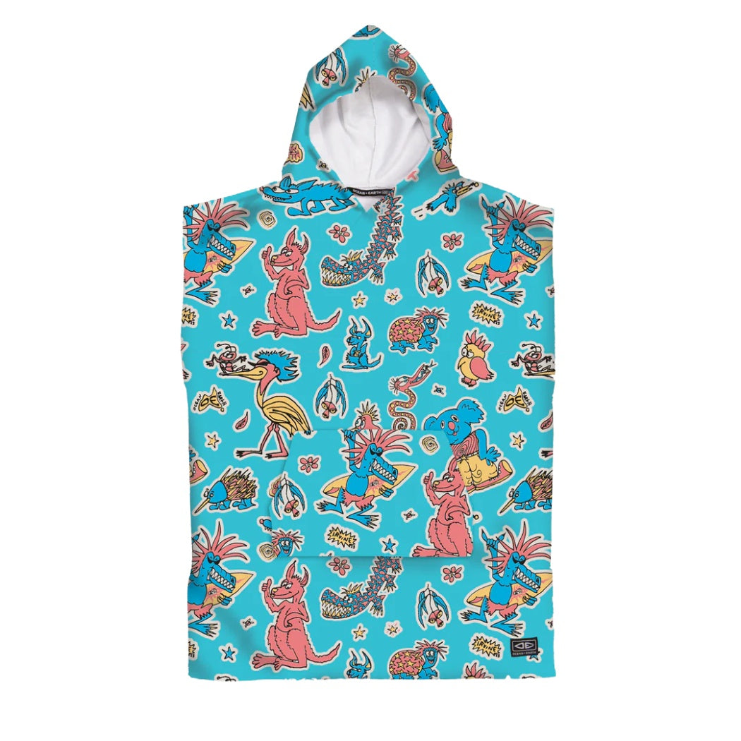 Ocean and Earth Toddlers Irvine Hooded Poncho Aqua