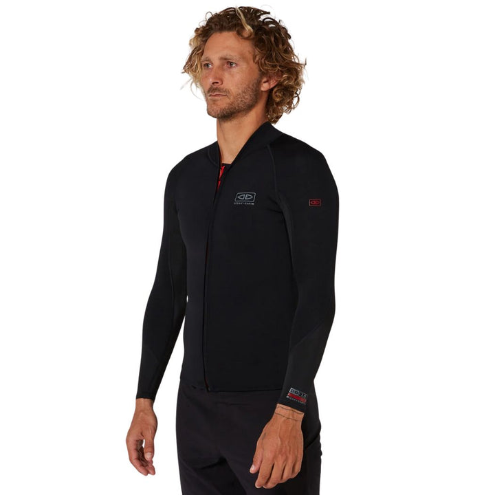 Ocean And Earth Double Black Long Sleeve Front Zip Vest