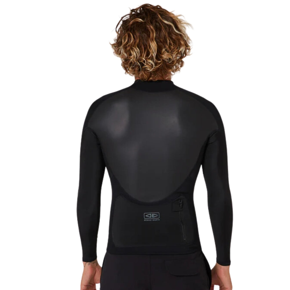 Ocean And Earth Double Black Long Sleeve Front Zip Vest