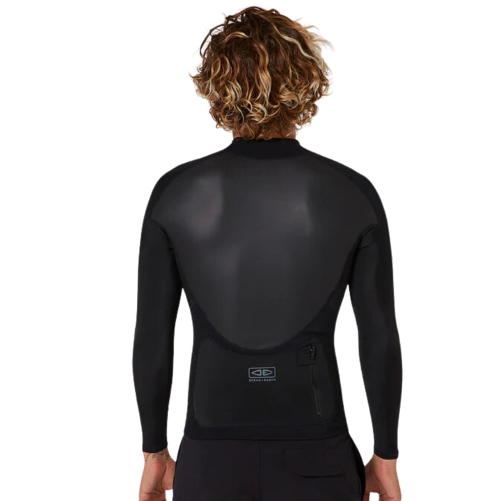 Ocean And Earth Double Black Long Sleeve Front Zip Vest