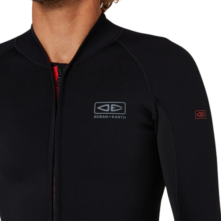 Ocean And Earth Double Black Long Sleeve Front Zip Vest
