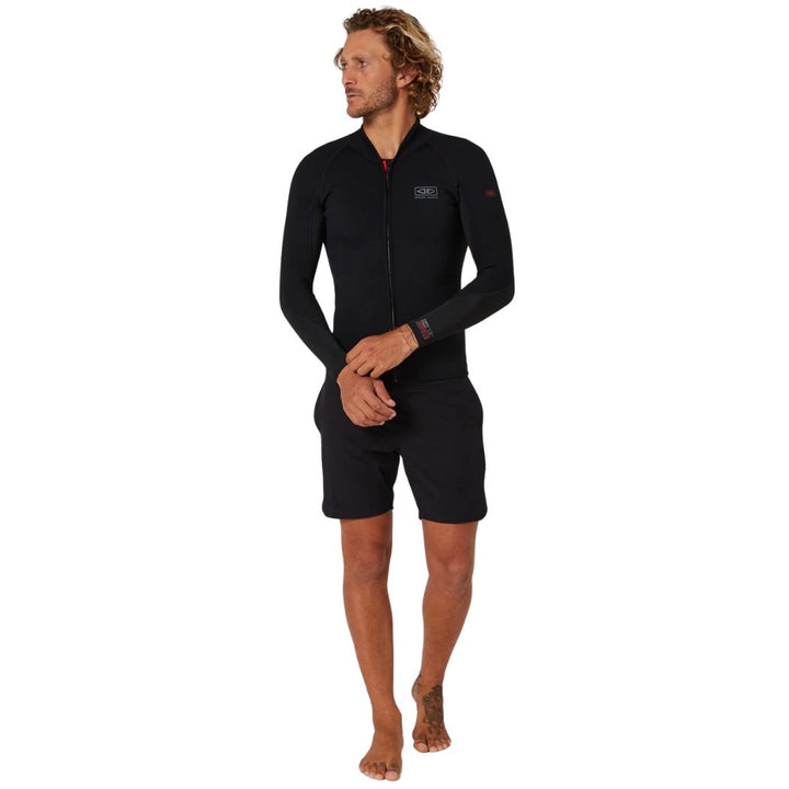 Ocean And Earth Double Black Long Sleeve Front Zip Vest