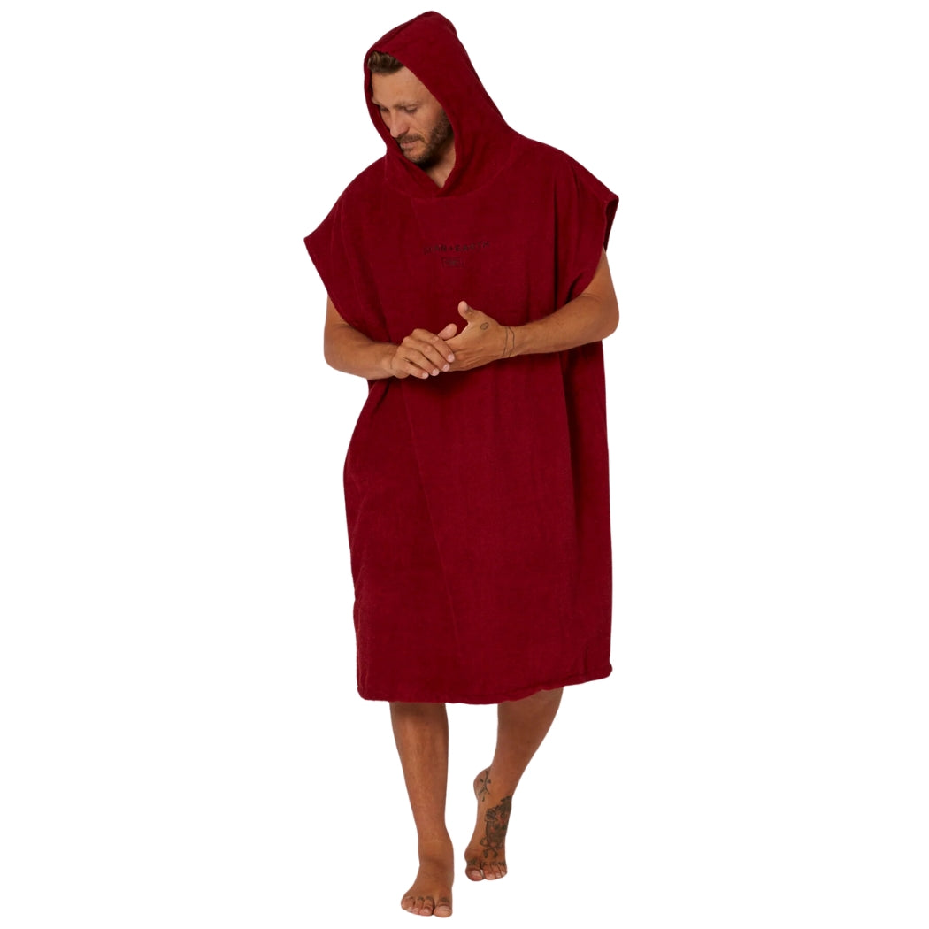 Ocean And Earth Mens Priority Lightweight Hooded Poncho Blood Red